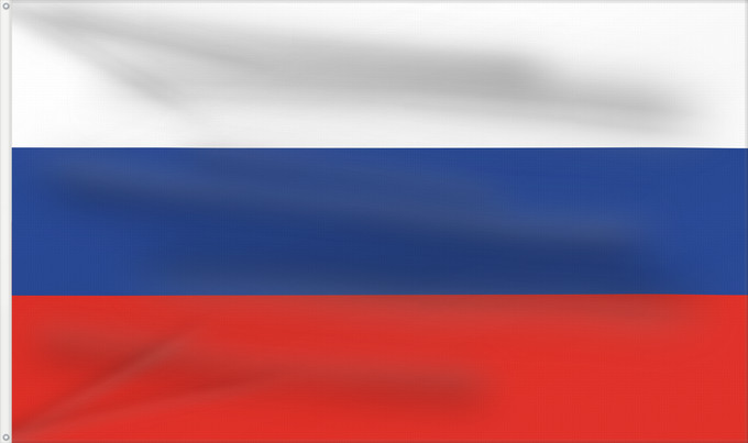 Flagge, mit zwei Metallösen und verstärktem Besatzband: Russia	Russian Federation	Russie	Rusia	Russische Föderation