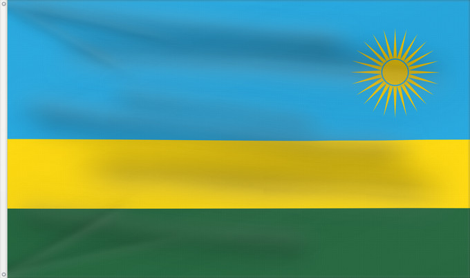 Flag, with two metal eyelets and reinforced hoist: Rwanda Ruanda রুয়ান্ডার জাতীয় পতাকা Ruando پرچم رواندا Ibendera rya Rwanda Ruande
