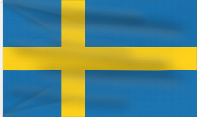 Drapeau, avec deux œillets métalliques et guindant renforcé : Sweden	Suède	Suecia	Schweden	Svezia
