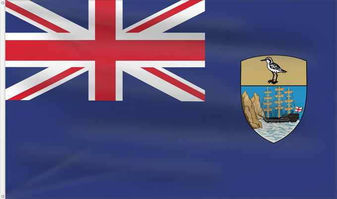 Flag, with two metal eyelets and reinforced hoist: Saint Helena	Saint Helena, Ascension and Tristan da Cunha	Sainte-Hélène (territoire)	Santa Helena, A. y T.	St. Helena	Shan Héilin	Sen Helena