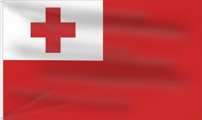 Flag, with two metal eyelets and reinforced hoist: Tonga	Thonga	Brattagh ny Tongey	Tonge	Fuka ʻo Tonga