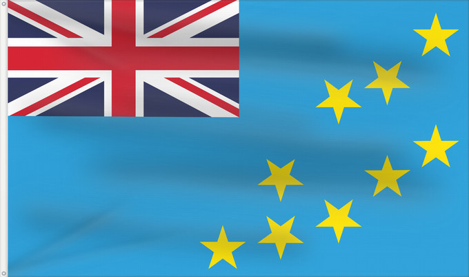 Drapeau, avec deux œillets métalliques et guindant renforcé : Tuvalu