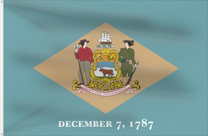 Flagge, mit zwei Metallösen und verstärktem Besatzband: Delaware	ᏕᎳᏪᎢ ᎦᏓᏘ	Ka hae Kelawea	Delevariae	Vlagge van Delaware	Déláwee Hahoodzo bidah naatʼaʼí	Флаг Делавэра	Američke savezne države Delaver	Delawares