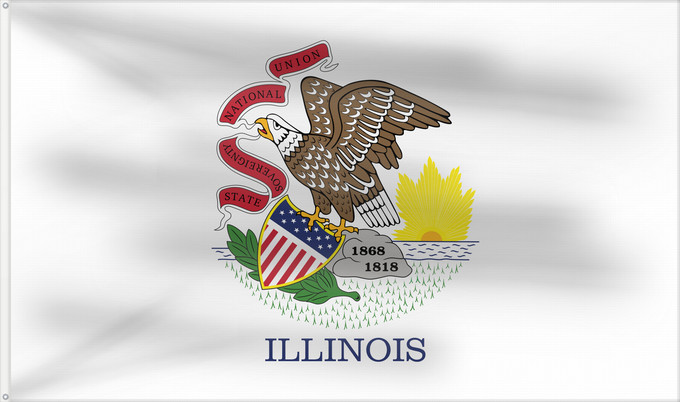Flag, with two metal eyelets and reinforced hoist: Illinois