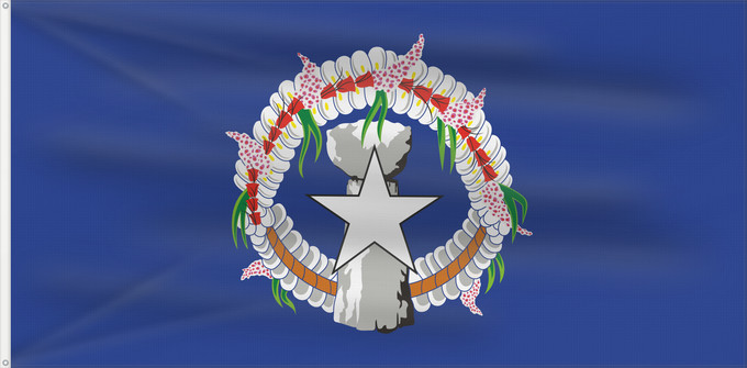 Bandera, con dos ojales metálicos y lado del asta reforzado: Northern Mariana Islands