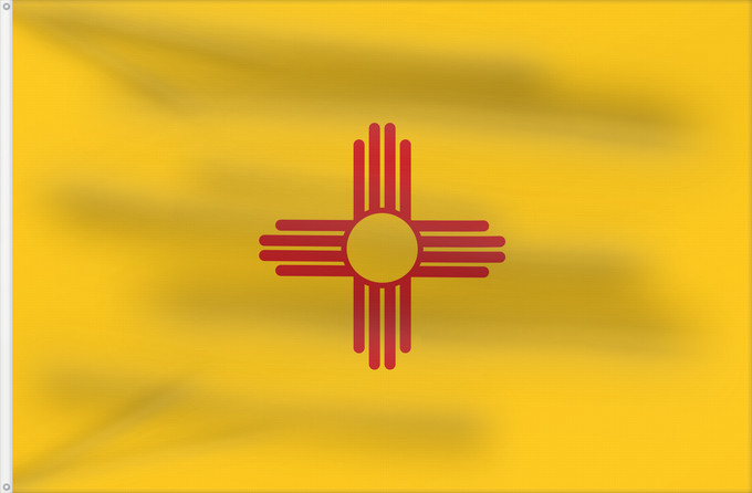 Flag, with two metal eyelets and reinforced hoist: New Mexico	Nouveau-Mexique	Nuevo México	Nuovo Messico