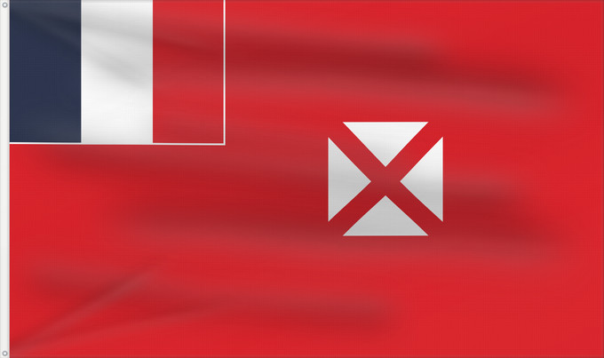 Bandera, con dos ojales metálicos y lado del asta reforzado: Wallis and Futuna	Wallis-et-Futuna	Wallis y Futuna	Wallis und Futuna	Wallis e Futuna