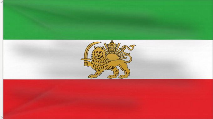 Drapeau, avec deux œillets métalliques et guindant renforcé : Iran before 1979 Revolution	Iran (before 1979 Revolution)	Iran (avant la Révolution de 1979)	Irán (antes de la Revolución de 1979)	Iran (vor der Revolution 1979)	Iran (prima della Rivoluzione del 1979)