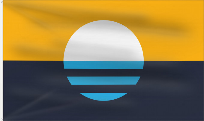Drapeau, avec deux œillets métalliques et guindant renforcé : People s Flag of Milwaukee	Sunrise Over the Lake  by Robert Lenz