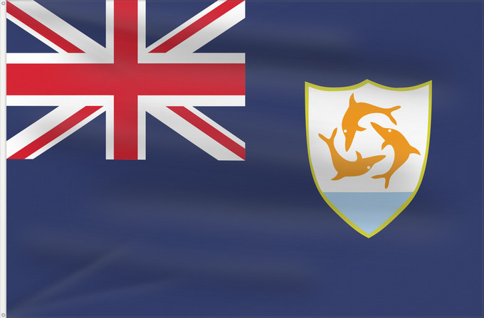 Flag, with two metal eyelets and reinforced hoist: Anguilla	Anguila	Anguillas flag  taget i brug den 30. maj 1990  - RGB farverne	Флаг Ангильи