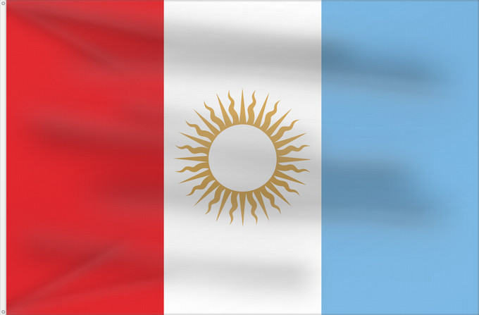 Bandera, con dos ojales metálicos y lado del asta reforzado: Provincia de Córdoba Córdoba Province, Argentina Province de Córdo Provincia de Córdoba, Argentina Córdoba (Provinz)
