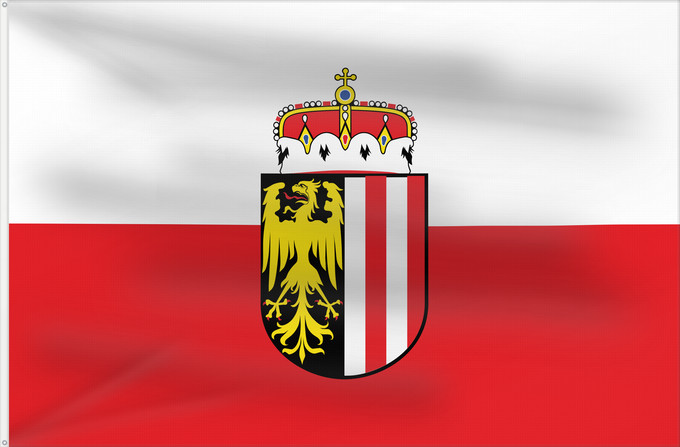 Flag, with two metal eyelets and reinforced hoist: Upper Austria	Upper Austria (Oberösterreich)	Linz (Autriche)	Alta Austria	Oberösterreich