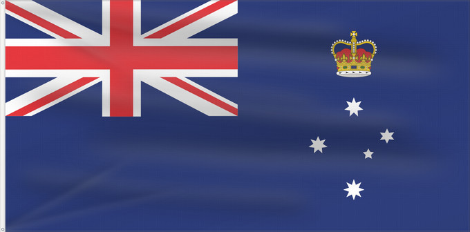 Bandera, con dos ojales metálicos y lado del asta reforzado: Victoria