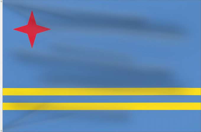 Bandera, con dos ojales metálicos y lado del asta reforzado: Aruba	Флаг Арубы