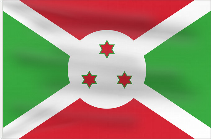Flag, with two metal eyelets and reinforced hoist: Burundi