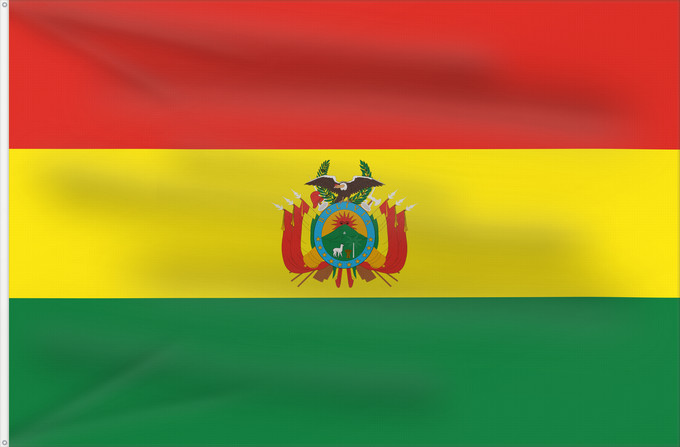 Flagge, mit zwei Metallösen und verstärktem Besatzband: Bolivia	Civil de la Bolivie	Bolivien	Bolivië	Bolívia	Boliwii	Boliviens	Bolivio	Bolivian	Wuliwiya wiphala	Bolivije	Drapea del Boliveye