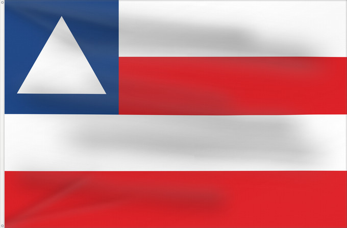 Flagge, mit zwei Metallösen und verstärktem Besatzband: Bahia	State of Bahia, Brazil	Bahía	Estado da Bahia, Brasil	Bahia osariigi lipp
