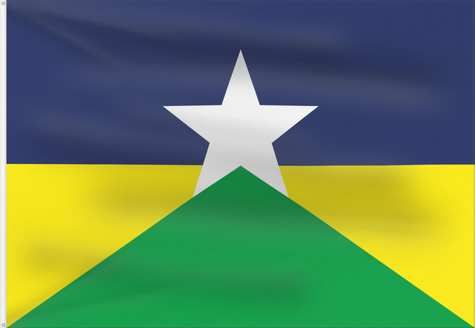 Flag, with two metal eyelets and reinforced hoist: Rondônia