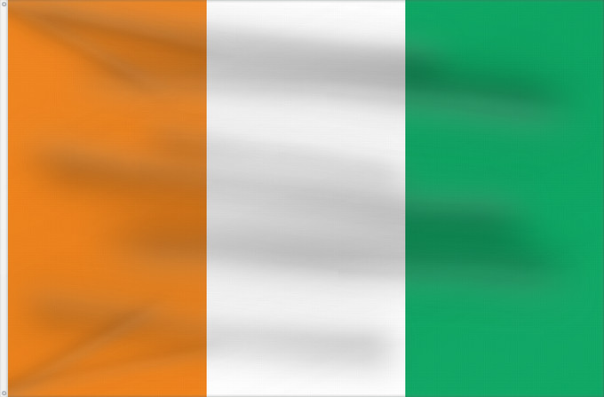 Bandera, con dos ojales metálicos y lado del asta reforzado: Côte d'Ivoire