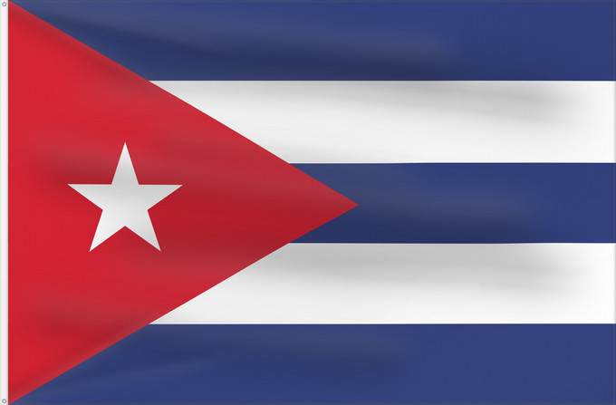 Bandera, con dos ojales metálicos y lado del asta reforzado: Cuba Kuba علم كوبا Banniel Cuba Kubo پرچم کوبا Kiba Флаг Кубы Kube Kubas Прапор Куби Quốc kỳ Cuba 古巴国旗