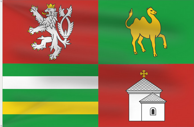 Bandera, con dos ojales metálicos y lado del asta reforzado: Plzen Region	Plzeň Region	Région de Plzeň	Región de Pilsen	„Region Pilsen