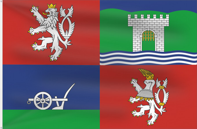 Bandera, con dos ojales metálicos y lado del asta reforzado: Usti nad Labem Region	Ústí nad Labem Region	Region de Ústí nad Labem	Región de Ústí nad Labem	Ústí nad Labem