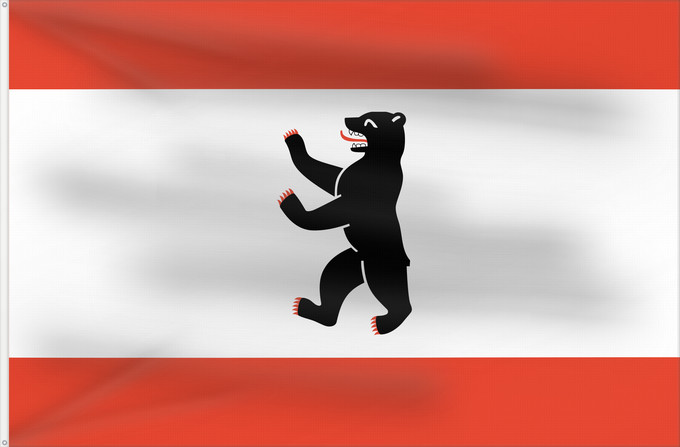 Bandera, con dos ojales metálicos y lado del asta reforzado: Berlin	Berlín	Landes und der Stadt Berlin	Berlino	Berlijn	Berlina	Σημαία του Βερολίνου