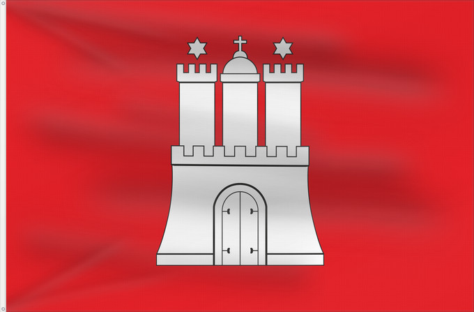 Bandera, con dos ojales metálicos y lado del asta reforzado: Hamburg	City Hamburg	Hamburg 	Landesflagge der Freien und Hansestadt Hamburg	Amburgo	Hamburga	Hamburgs flagg	Vun de Stadt Hamborg