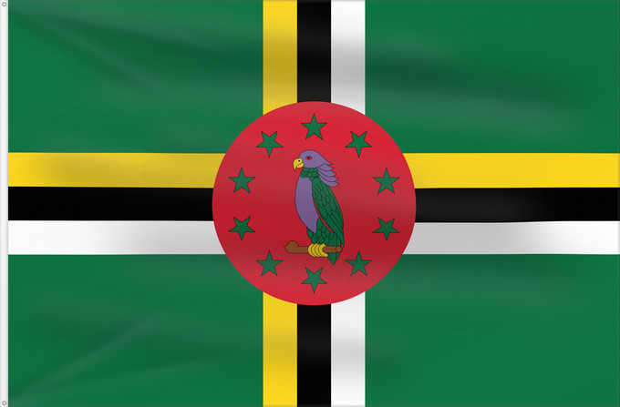 Flag, with two metal eyelets and reinforced hoist: Dominica Dominique Dominica lipp Dominican ドミニカ国の国旗 Флаг Доминики Dominike Dominicas