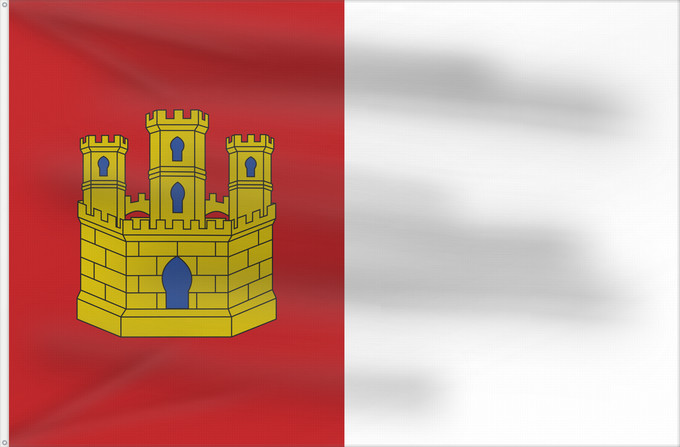 Drapeau, avec deux œillets métalliques et guindant renforcé : Castile-La Mancha	Castile-La Mancha 	Castilla-La Mancha	Castilla-La Mancha