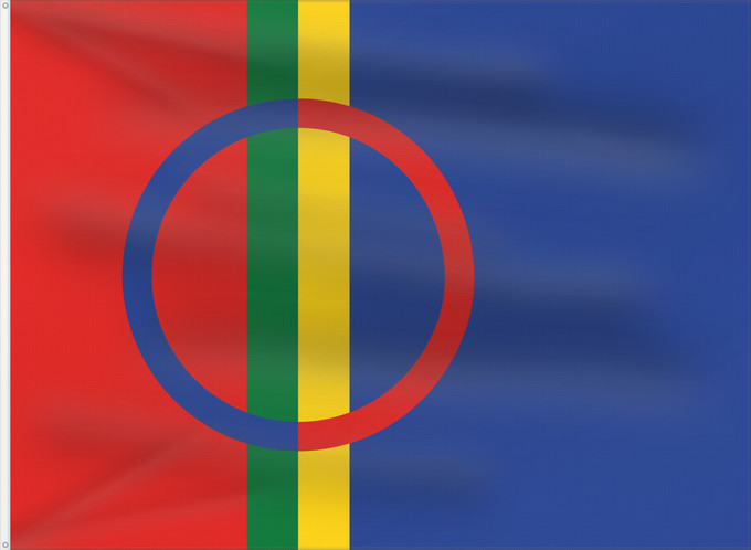 Flag, with two metal eyelets and reinforced hoist: Sami	The Sami	Laponie	Laponia	Lappland	Lapponia	Sámská vlajka	Samea	Saamen	Det samiske flagget	Sámi leavga	Samernas