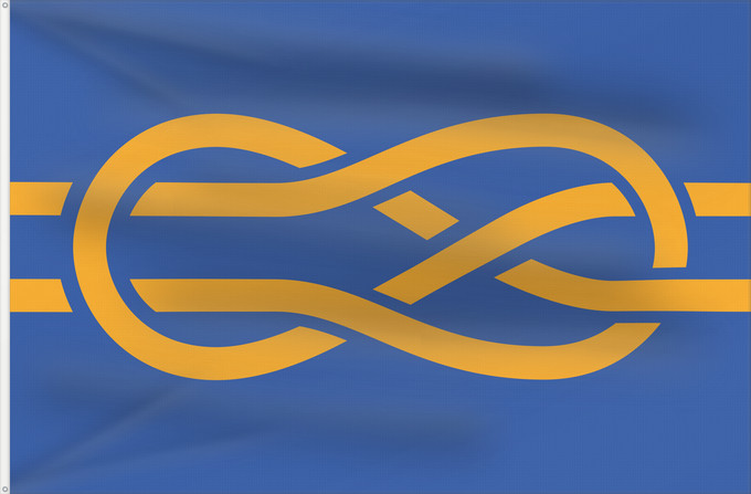Drapeau, avec deux œillets métalliques et guindant renforcé : FIAV	Fédération internationale des associations vexillologiques   International Federation of Vexillological Associations	Fédération internationale des associations vexillologiques	Federación Internacional de Asociaciones Vexilológicas	FIAV (International