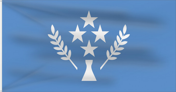 Bandera, con dos ojales metálicos y lado del asta reforzado: Kosrae State of Kosrae - Ratio 37 70 Description of the flag Kosrae state flag has a number of images L etat de Kosrae Staates Kosrae im Verhältnis 37 70 Beschreibung der Flagge Hellblau steht für den Pazifik