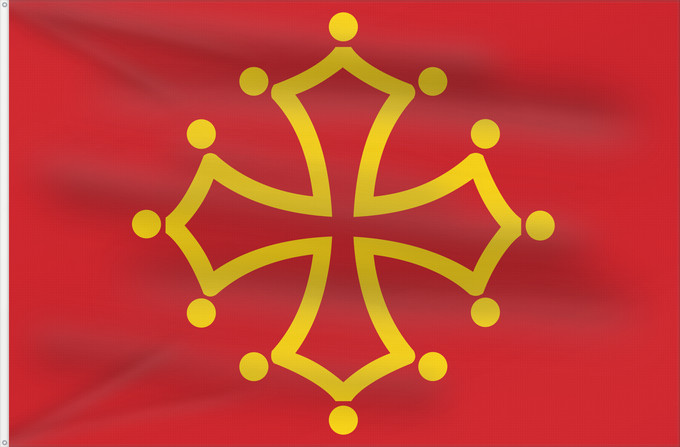 Flagge, mit zwei Metallösen und verstärktem Besatzband: Midi-Pyrénées