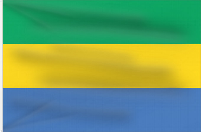 Bandera, con dos ojales metálicos y lado del asta reforzado: Gabon Gabón Gabun Gabão علم جمهوريةالغابون Banniel Gabon Gabons Gabono Gabongo bandera پرچم گابن Drapél du Gabon Dalapo ya Ngabu Bɛndɛ́lɛ ya Gabɔ́ Bendêre tî Gaböon