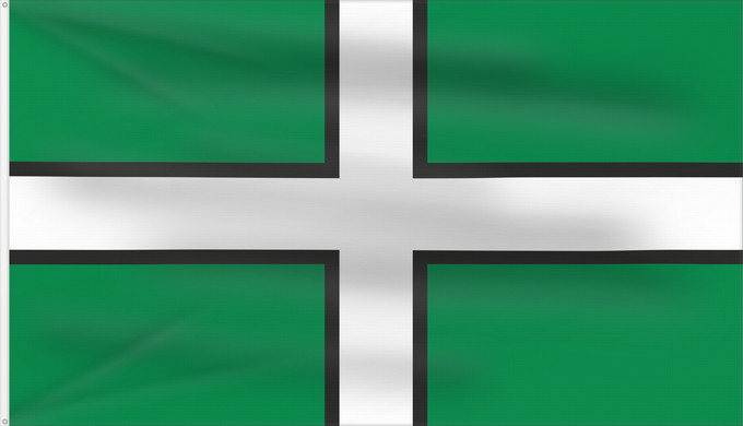 Bandera, con dos ojales metálicos y lado del asta reforzado: Devon	Hrabstwa Devon	Banniel Sant Petroc