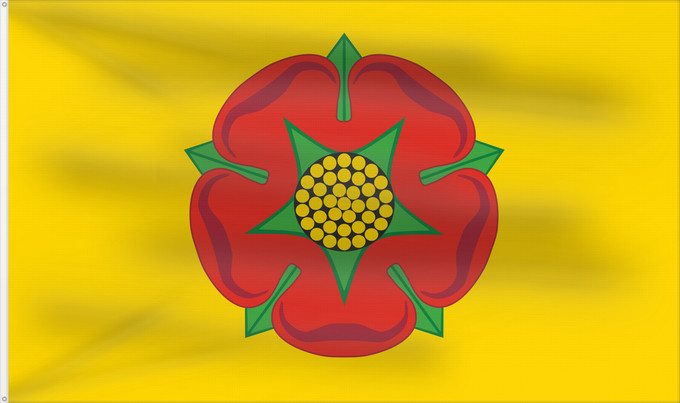 Bandera, con dos ojales metálicos y lado del asta reforzado: Lancashire