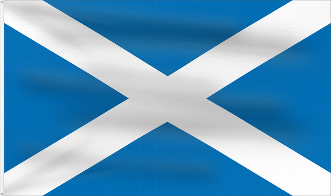 Flag, with two metal eyelets and reinforced hoist: Scotland	L Écosse	Escocia	Schottland	Scozia	Schotland	Escócia	Szkocji	Scotlandes	علم اسكتلندا	Знаме на Шотландия	Banniel Bro-Skos	Skotská vlajka	Yr Alban	Skotlands	Σημαία της Σκωτίας	Skotio	Šotimaa lipp	پرچم اسکاتلند	Skotlannin	HAlban	H-Alba	Brattagh ny h