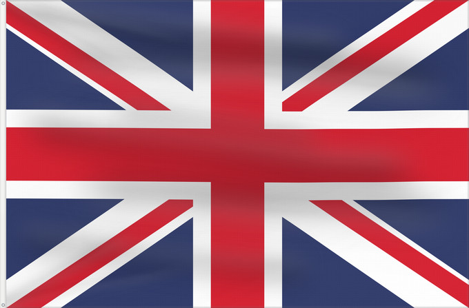Flag, with two metal eyelets and reinforced hoist: United Kingdom Royaume-Uni Reino Unido Vereinigtes Königreich Regno Unito