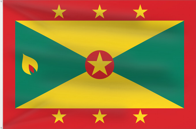 Bandera, con dos ojales metálicos y lado del asta reforzado: Grenada Grenade Granada Флаг Гренады Grenadas