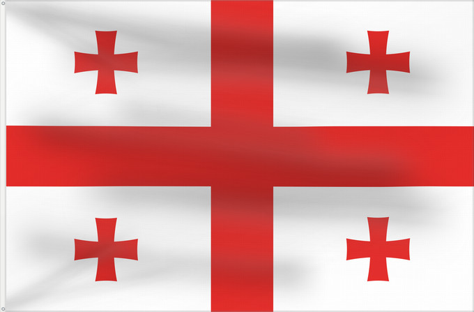 Bandera, con dos ojales metálicos y lado del asta reforzado: Georgia	Géorgie	Georgien