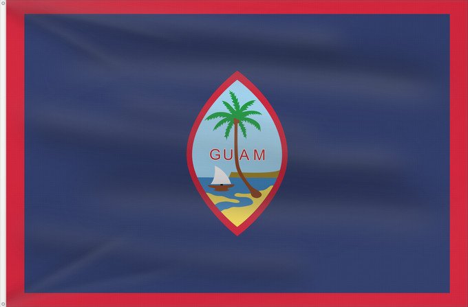 Drapeau, avec deux œillets métalliques et guindant renforcé : Guam	Guam, courtesy an e-mail from the author of xrmap	Banderan Guåhån	Teritoriilor Guam
