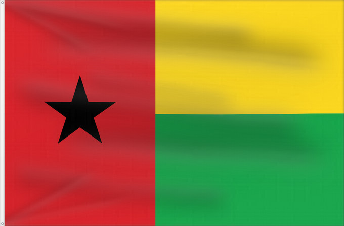 Flag, with two metal eyelets and reinforced hoist: Guinea-Bissau	Guinée-Bissau	Guinea-Bissaus	Guiné-Bissau	Gvineo Bisaŭa	پرچم گینه بیسائو	Флаг Гвинеи-Бисау	Gvineje Bissau