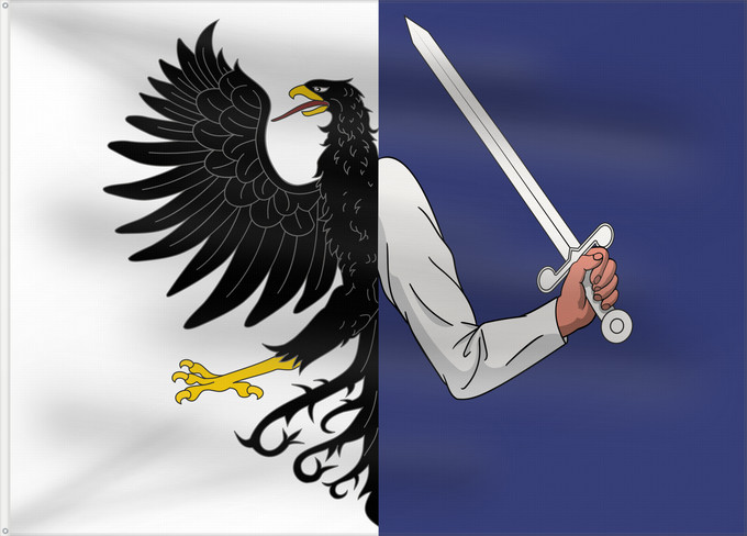 Bandera, con dos ojales metálicos y lado del asta reforzado: Connacht	W Connacht	Connacht ou Connaught