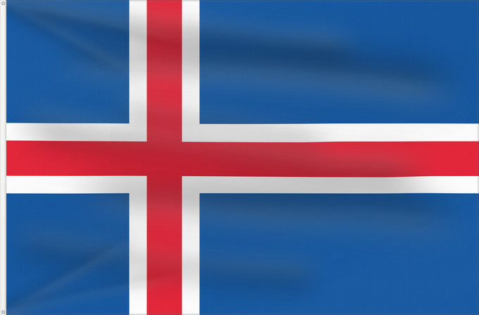 Drapeau, avec deux œillets métalliques et guindant renforcé : Iceland	L Islande	Islandia	Island	Islanda	IJsland	Islandii	Сцяг Ісландыі	আইসল্যান্ডের পতাকা	Banniel Island	Gwlad yr Iâ	Islands	Islando	Islandi lipp	Íslands	Izland	Íslenski fáninn	Islandiae	Islands flagg	Det islandske flagget	Þjóðfáni Íslands	Флаг Исландии