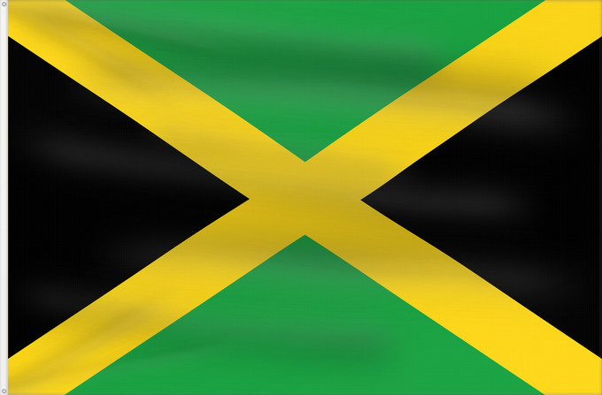 Drapeau, avec deux œillets métalliques et guindant renforcé : Jamaica Jamaïque Jamaika Giamaica Флаг Ямайки Jamajke Прапор Ямайки