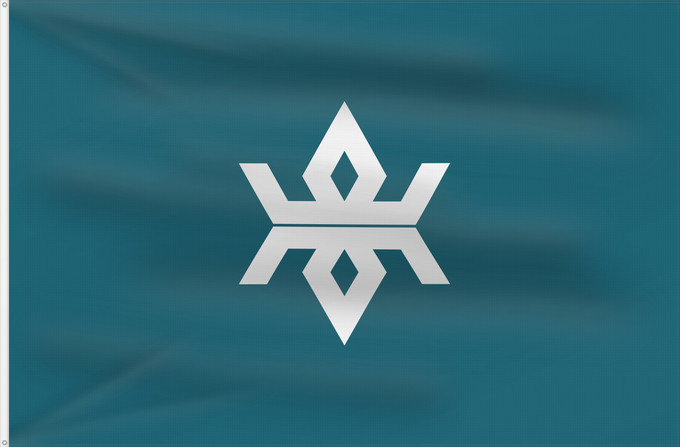 Flag, with two metal eyelets and reinforced hoist: Iwate Prefecture Préfecture d'Iwate prefectura de Iwate Präfektur Iwate 岩手県旗