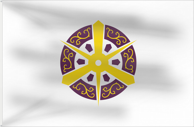 Drapeau, avec deux œillets métalliques et guindant renforcé : Kyoto City	Kyôto City	Kyōto ou Kyoto	Kioto	Kyōto	De Kyôto  Quioto	京都市旗	京都市旗 / 교또시기	​京都市旗