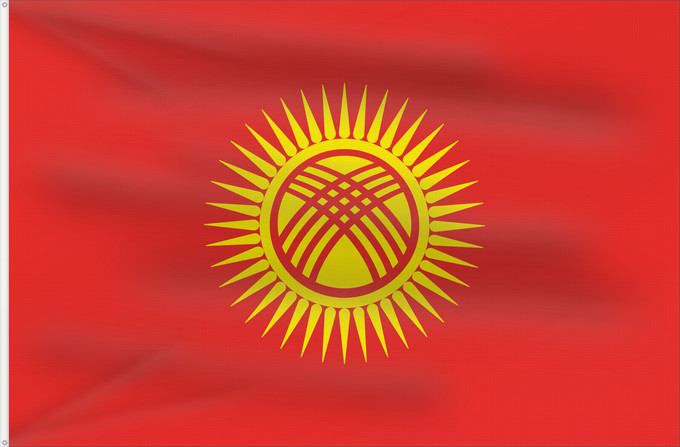 Flag, with two metal eyelets and reinforced hoist: Kyrgyzstan Kirghizistan Kirguistán Kirgisistan Kirgizië علم جمهورية قرغيزستان Qırğız Respublikasının Дзяржаўны сцяг Кыргыстану Kyrgyzstánu Kirgizio Ղրղզստանի դրոշը ყირგიზეთის დროშა Қырғыз Республикасының мемлекеттік байрағы Кыргыз Республикасынын мамлекет