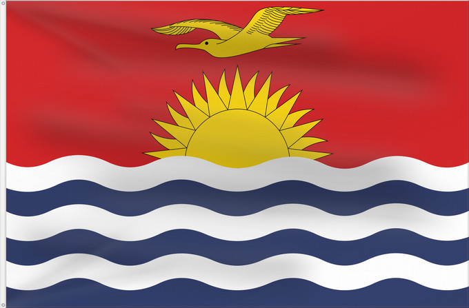 Drapeau, avec deux œillets métalliques et guindant renforcé : Kiribati	Kiribatov